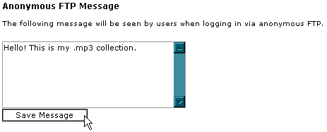 Adding an Anonymous FTP message