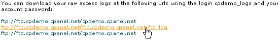 Downloading FTP access logs