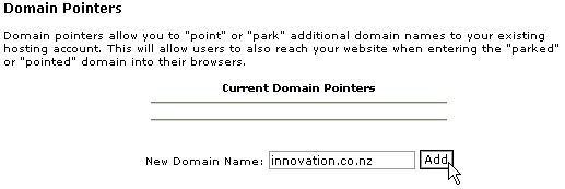 Parking a domain